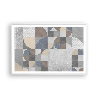 Produktbild von Gerahmtes Poster - Weißer Rahmen - Geometrie Kunst Stein - 91,5x61 cm - Wand Bild - Wanddeko - Wandbilder - Kunstposter - Wandposter - Bilderrahmen - Bilder - Kunstdruck - P2WAA91x61-4621