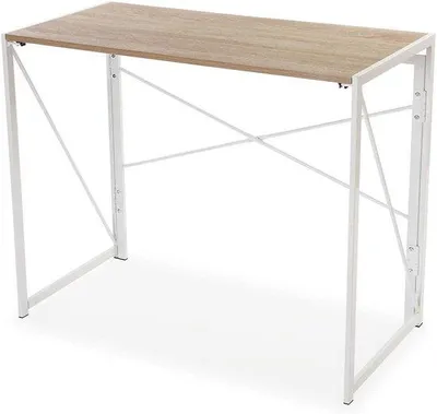 Obrázek produktu pro Kancelářský stůl – skládací – bílý – dřevo a kov – 74 x 45 x 90 cm
