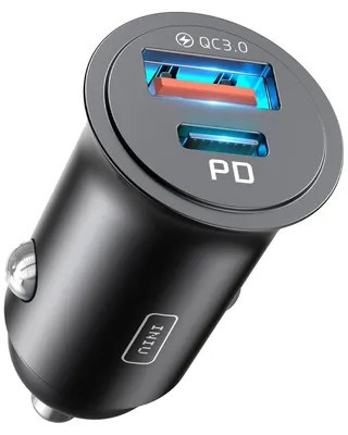 Immagine prodotto di INIU Adattatore per accendisigari, 12 V USB-C 60 W, caricabatterie da auto, per iPhone, Samsung, auto