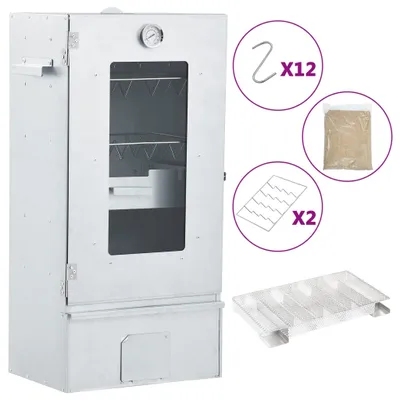 Obrázek produktu pro VidaXL 3200771, Oven smoker, Stříbrná, Pozinkovaná ocel, Sklo, Sklo, Nerezová ocel, Odřezky dřeva