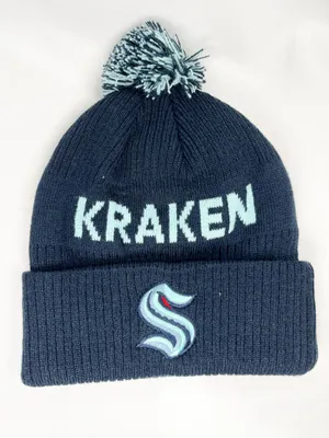 Produktbild von Seattle Kraken NHL Strickmütze mit Bommel für Kinder - Wintermütze
