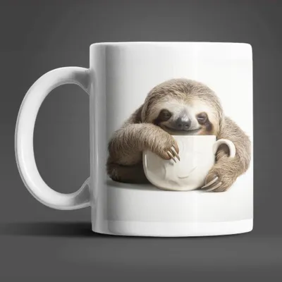 Produktbild von Faultier Stressfreie Kaffeetasse Teetasse Tasse Geschenkidee Geschenk 330 ml – Faultier-02