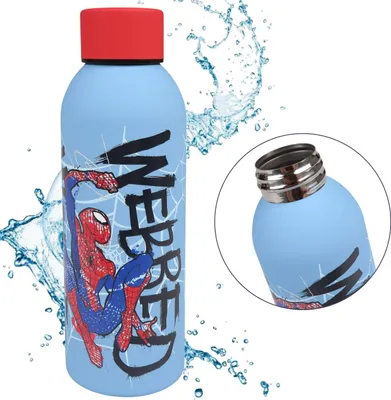 Produktbild von MARVEL SpiderMan Edelstahl-Trinkflasche, blaue Flasche 500 ml