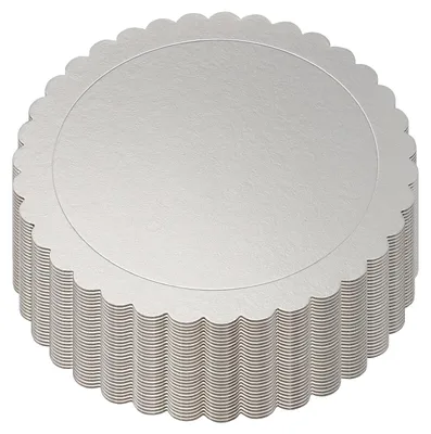 Productafbeelding van 30 zilverkleurige taartplaten van karton, 30 cm