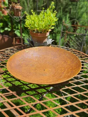 Produktbild von Edelrost Dekoschale rund, flacher Boden, 37 cm