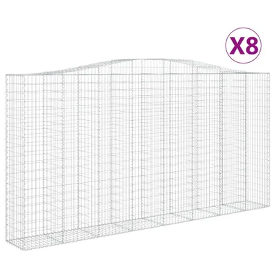 Produktbild von Gabionen mit Hochbogen 8 Stk. 400x50x200/220cm Verzinktes Eisen