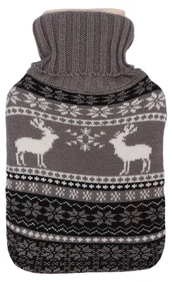 Produktbild von Wärmflasche aus Gummi mit Hüftbezug, gestricktem Bezug, Warmwasserbeutel für den Winter, Damen, Typ 2