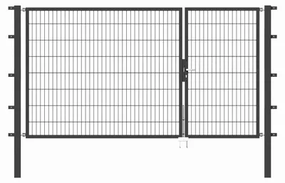 Zdjęcie produktu dla Alberts 647025 Podwójna bramka Flexo z akcesoriami, antracyt, szerokość 100 + 200 cm, wysokość 160 cm
