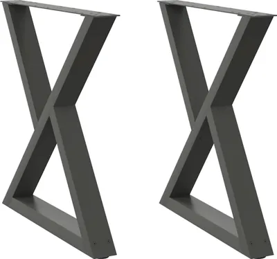 Immagine prodotto di Gambe per tavolo da pranzo 2 pz Antracite 80x(72-73,3) cm Acciaio