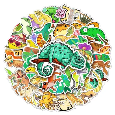 Productafbeelding van 50 Stuks Hagedis Stickers voor Decoratie
