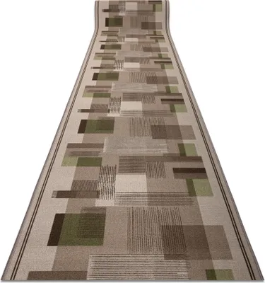 Obrázek produktu pro Pogumovaný běhoun LISTRA Geometrický, protiskluzový béžový 67cm béžový 67x210 cm