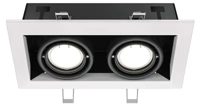 Image de Luminaire encastré, métal blanc, douille GU10, L 21,5cm