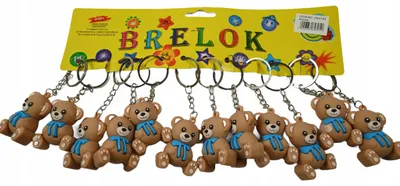 Produktbild von Bär mit Schleife Schlüsselanhänger 12er Set - Perfektes Geschenk für Taschen