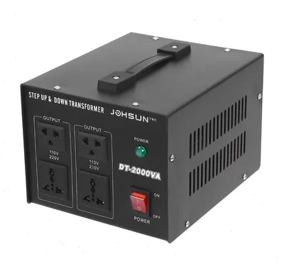 Immagine prodotto di Convertitore di tensione 2000 W - Trasformatore step-up/step-down - 110–220 V / 220–110 V - Protezione da sovraccarico - Involucro in metallo - Nero