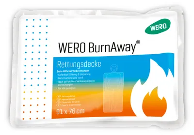Produktbild von WERO BurnAway Rettungsdecke mit Hydrogel zur sofortigen Kühlung und sterilem Infektionsschutz