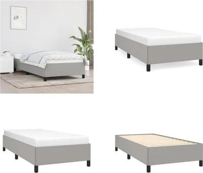 Produktbild von vidaXL Bettgestell Hellgrau 90x200 cm Stoff - Bettgestell - Bettgestelle - Bettrahmen - Bett