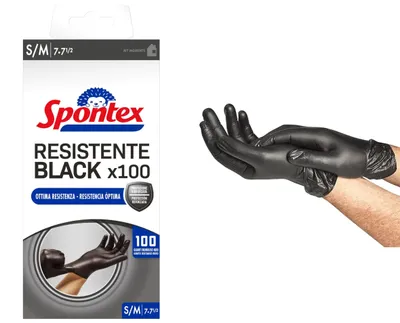 Imagen del producto de Guantes desechables Spontex, de nitrilo, color , resistentes, color , paquete de 100 unidades