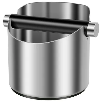 Produktbild von Edelstahl Kaffee Abklopfbehälter,Mit Gummibasis und abnehmbarer Klopfstange, spritzsicher Knock Box Kaffee Zubehör (für Siebträger, Espresso)