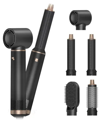 Produktbild von UKLISS 5-in-1 Heißluftbürsten-Set Schwarz-Gold Haarstyling Multifunktions-Tool