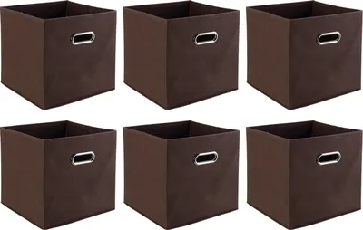 Produktbild von Aufbewahrungsboxen - 27 x 27 cm - Braun - Vlies - 6er Set