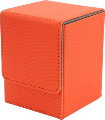 Immagine prodotto di Scatola magnetica per 100 carte. Custodia per giochi in Finto cuoio antigraffio, verticale, arancione