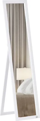 Produktbild von Ganzkörperspiegel, freistehend oder wandmontierbar, MDF-Rahmen, Weiß, 37 x 37 x 154 cm