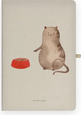 Produktbild von Mr. & Mrs. Panda Journal Katze Fressen - Transparent - Geschenk, Tagebuch, notizbuch, Schreibbuch, Skizzenbuch, Kladde