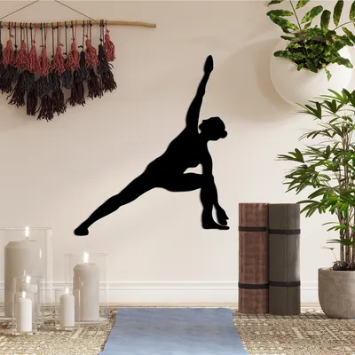 Produktbild von Wallity, Yoga 13, Dekoratives Wandaccessoire aus Metall, Schwarz, 100 % METALL, 47 x 55 cm