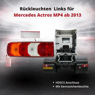Image de Feu arrière gauche pour Mercedes Actros MP4 à partir de 2013 | Connexion HDSCS | Référence OEM A0035441703