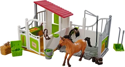 Produktbild von Pferdebox und Waschplatz mit Pferd