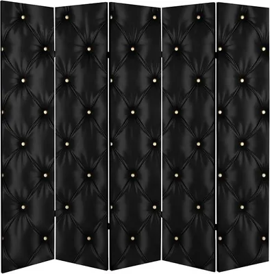 Imagen del producto de Panel divisor de ambientes de madera, 225x172 cm, de 5 paneles, diseño de un solo lado, pantalla divisoria