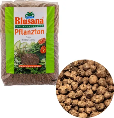 Produktbild von Blusana Blähton Pflanzsubstrat 5l grobe Körnung 8-16mm Tongranulat Hydrokultur & Drainage Pflanzton Granulat