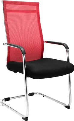 Produktbild von CLP Besucherstuhl Brenda mit Armlehne und Netzbezug rot