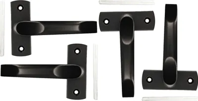 Produktbild von KOTARBAU® Türdrücker 125mm 4Stk. Schwarz mit Kurzem Schild für Türen Tore Pforten