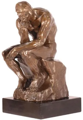 Image de Casa Padrino Statue en bronze Art Deco Le Penseur Bronze / Noir H. 30,5 cm - Sculpture en bronze - Figurine décorative