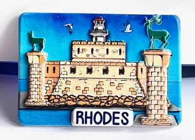 Kühlschrankmagnet Rhodos – Souvenir 7,8 x 5,8 cm
