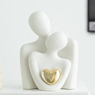 Image de Figurine décorative romantique, blanche, grande, cadeau pour la Saint-Valentin