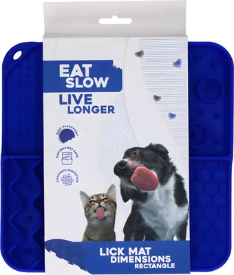 Immagine prodotto di Tappetino da leccare Eat Slow Live Longer con scomparti profondi blu, dimensioni: 21 x 21 cm