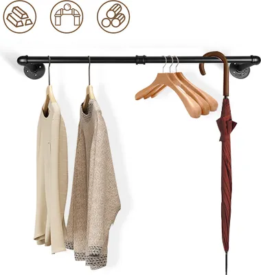 Obrázok produktu pre Jiubiaz 90cm Coat Rail Obývacia izba Oblečenie Rail Odnímateľná zaťaženie až 65 kg