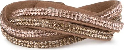 Produktbild von styleBREAKER weiches Strass Armband, eleganter Armschmuck mit Strasssteinen, Wickelarmband, 2x2-Reihig, Damen 05040004