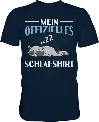 Produktbild von Offizielles Schlafshirt Nachthemd Schlafanzug Pyjama Waschbär T-Shirt – Navy / XXL