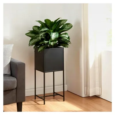 Produktbild von Pflanzenständer Porsgrunn mit Blumenkasten 70 x 30 x 30 cm Metall Schwarz