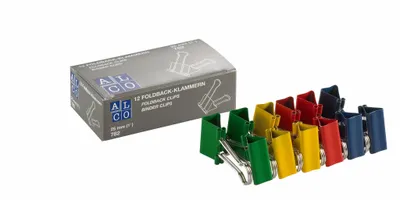 Produktbild von Alco Foldbackklammer Metall vernickelt 25mm sortiert 12 Stück