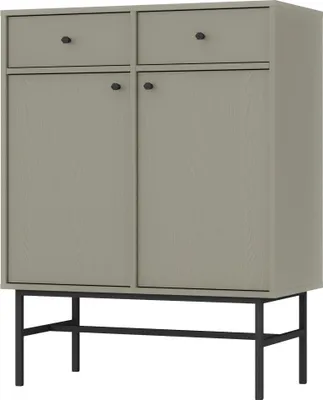 Produktbild von Masseno Kommode TORINO 84 cm Sideboard mit 2 Schubladen und 2 Türen für Wohnzimmer Schlafzimmer Modern 84x41x108 cm Hellgrün / Hellgrün
