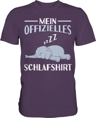 Produktbild von Offizielles Schlafshirt Nachthemd Schlafanzug Pyjama Elefant T-Shirt – Urban Purple / M
