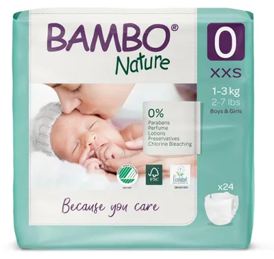 Productafbeelding van Bambo Nature Luiers Maat 0 Xxs (24 stuks)