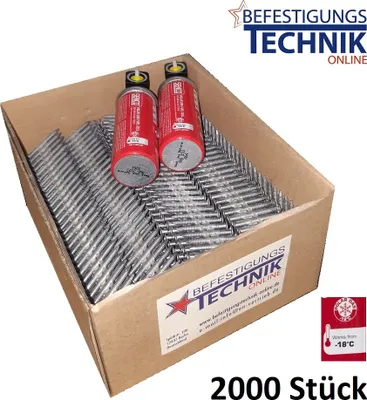 Produktbild von 20° Haftennägel 2,8x25mm Ring feuerverzinkt Gas -18° für Haftennagler Tjep HA35 Paslode IM200/32 2M