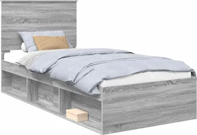 Obrázek produktu pro Rám postele s čelo Šedá Sonoma 90 x 190 cm Masivní borové dřevo
