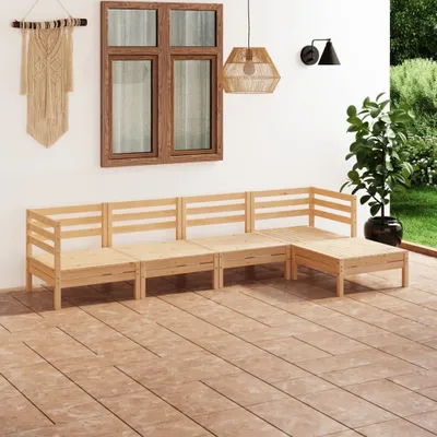 Produktbild von The Living Store 5-tlg. Garten-Lounge-Set Kiefer Massivholz