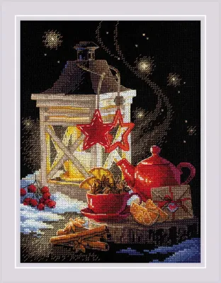 Produktbild von Súprava Riolis na vyšívanie krížikom "Winter Tea Time", 18x24cm